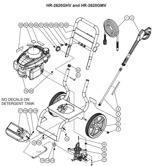 John Deere  power washer replacement parts & manual